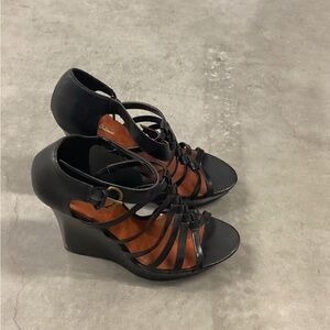 Elegant Black Wedge Heels